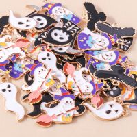 10pcs New Halloween Charms for Handmade DIY Earring Necklace Keychain Ghost Pumpkin Eyeball Pendant Jewelry Making Accessories DIY accessories and oth