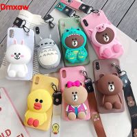 Zipper Wallet Coin Purse Case iPhone 12 Pro Max Mini 11 Pro Max Case Rabbit Bag Cartoon Back Cover