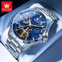 OLEVS Automatic Mechanical Men watches stainless STEEL Waterproof Blue Starry Sky Fashion CLASSIC WRIST watches releg hombre