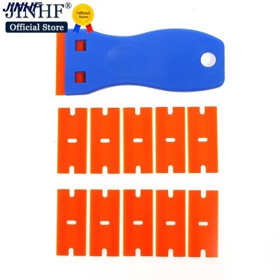 【YF】 Plastic Scraper With 10pcs Edged Blades Removing Car Labels Stickers Glue Decals Glass Windows