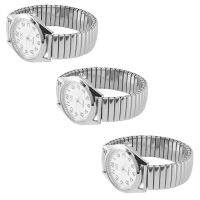 3X Big Numbers Stretchy Steel Men Lady Sports Wrist Watch 1.4 Inch