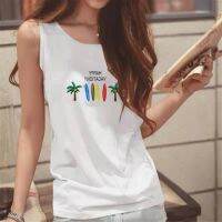 COD dsfgerrety Tops Fashion Single row letter - sleeveless T-shirt womens summer loose short bottomed vest womens small sling