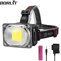 Boruit ซุ้มไฟหน้า LED ไฟฉายไฟฉายแบบคาดศีรษะสำหรับตั้งแคมป์ชาร์จไฟฟ้ากระแสตรงไฟฉายติดศีรษะกลางแจ้งกันน้ำทำงานโคมไฟตะเกียงไฟฉาย