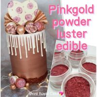 ★ Food grade100% ผงสีชมพูพิ้งโกล สำหรับอาหาร ขนม เครื่องดื่ม เครื่องสำอางค์  (Pinkgold powder luster edible)