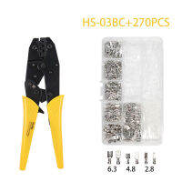 HS-03BC 0.5-6mm2 crimping plier 270pcs non-insulated Ring Cable Lugs Terminals Naked Wire Line Connector kit