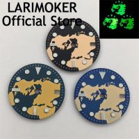 LARIMOKER 29Mm Black Blue Watch Dial Luminous Fit NH34 NH35 Movement Fit 3 Oclock Crown 3.8 Oclock Crown