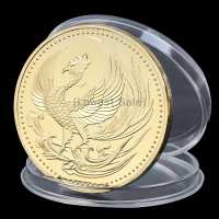 [Lowest Sale] 40mm Golden Phoenix Imperial เบญจมาศตราสัญลักษณ์ญี่ปุ่นเหรียญที่ระลึก