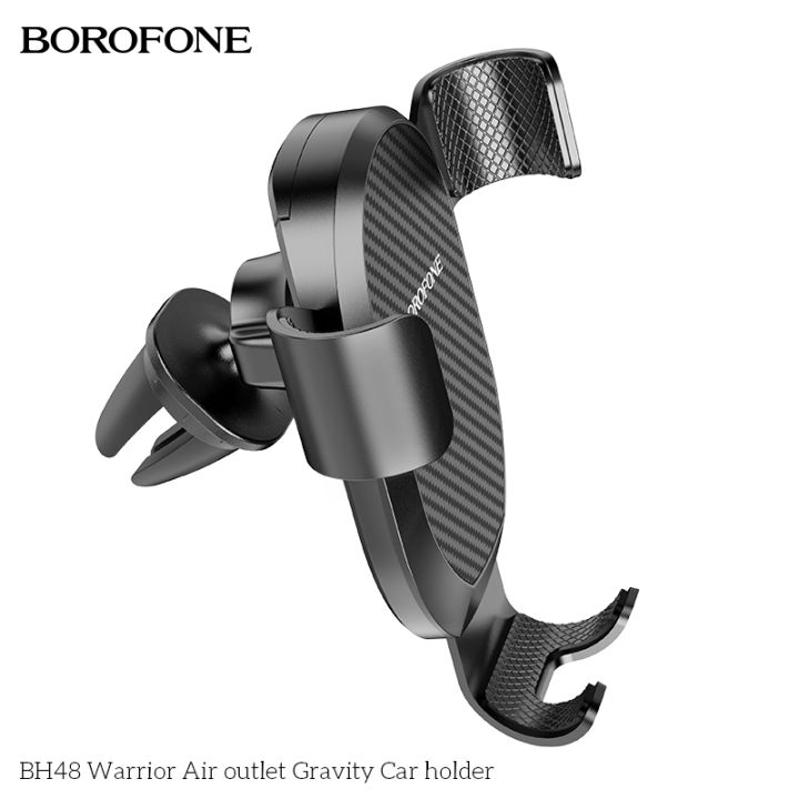 borofone-bh48-warrior-air-outlet-gravity-card-holder-black-ขาตั้งโทรศัพท์หนีบช่องแอร์-ขาตั้งมือถือ-หนีบช่องแอร์-ช่องแอร์