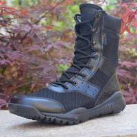 Summer Combat Boot Men Women Climbing Training Light Waterproof Boots Outdoor Hiking Breathable Mesh Army Shoes