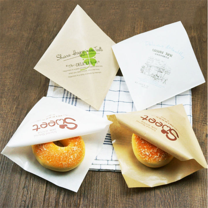 100pcs-lot-trigon-food-bag-oilproof-paper-bag-for-diy-sandwich-donut-bakery-puff-doughnut-packaging-paper