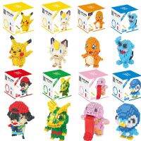 【LZ】❈﹍☃  Blocos de Construção Pokémon para Crianças Modelo Nanoblock Tijolos Pikachu Brinquedos Educativos Aniversário Pequenos