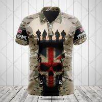 Customized United Kingdom Skull Pattern Camouflage Polo Shirt Summer Unisex Cool Sportswear Fast Dry Loose Short Sleeve Tops