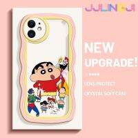 Jlingji เคสสำหรับ iPhone 11 11 Pro 11 Pro Max เครยอนชินจังน่ารักมากกรอบคลื่นกันกระแทกแบบใสนิ่มเคสมือถือโปร่งใสลายกล้องถ่ายรูปความคิดสร้างสรรค์ซิลิกาเจลฝาครอบป้องกัน