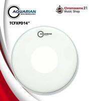 หนังกลองสแนร์ Aquarian รุ่น Focus-X Coated with Power Dot TCFXPD14(หนังขาวสากชั้นเดียว พร้อมแผ่นซับขอบแบบเจาะรูเสริมด้วย