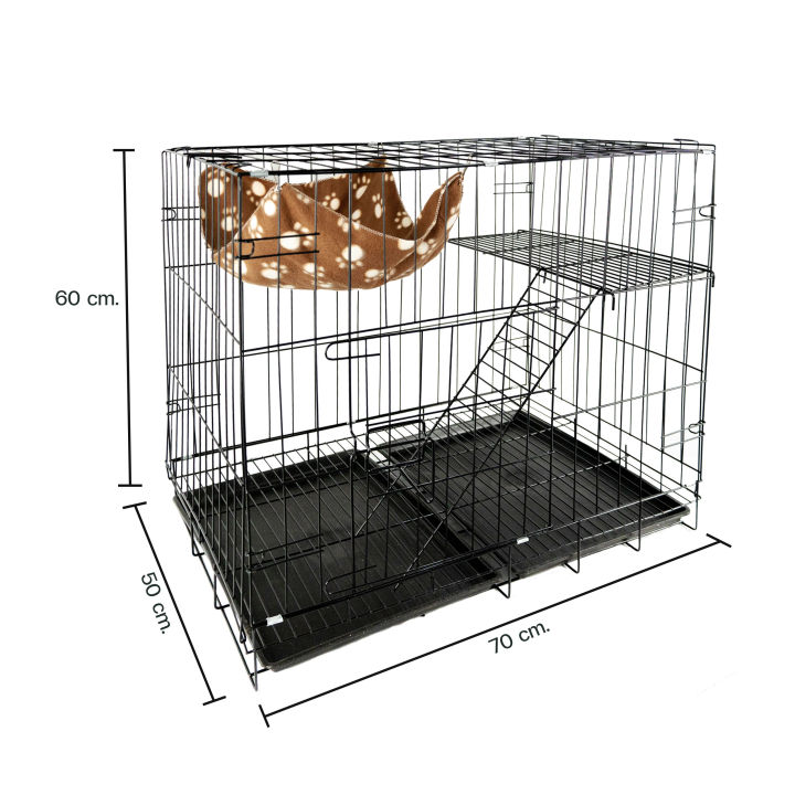 กรงแมว-2-ชั้น-กรงสัตว์เลี้ยง-กรงเหล็ก-กรงแมว-กรงสุนัข-กรงหมาพับได้-cat-cage-สำหรับแมว-กระต่าย-พับเก็บได้-abele