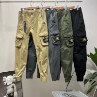 【 Stock 】【 Free shipping 】stone Islandˉ American cargo style slim summer high street trend men slim pocket leg cargo pants