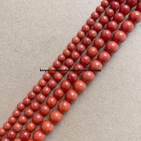 Natural Genuine Italian Orange Red Sardine Coral Round Loose Beads 15" Strand 4 5 6 7 8 9MM Pick Size For Jewelry Making DIY Electrical Connectors