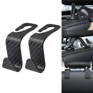2 Car Rear Seat Headrest Hooks Seat Storage Racks Hangers Storage Hooks  Carbon Fiber