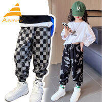 Anann Store กางเกงเด็กชายหญิง Plush หนา Sweatpants เด็กทารกกางเกงทรงหลวม Sweatpants สวมใส่นอก Trendy