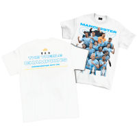 เสื้อผ้าฝ้าย แมนซิตี้ 3 แชมป์ Man City champion Bootleg T-shirt(S-5XL)