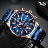 New CURREN Watch Men Quartz High-end Mens Steel Belt Watch Business Portable Simple Color Watch Waterproof Three Dial Men Watch