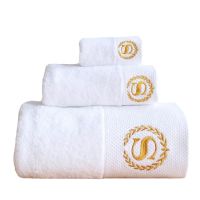 China factory 5 star ho towels white custom logo bathroom 100 cotton face hand bath ho towel set