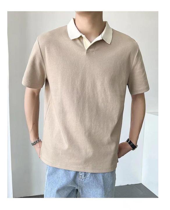 พร้อมส่ง-mno-9-polo-a09-เสื้อโปโลแขนสั้นชาย-โปโลสีพื้น-เสื้อโปโลแฟชั่นชาย