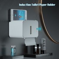 Induction Automatic Paper Out Paper Tissue Box  Smart Wall Mounted Toilet Paper Holder No Punching Bathroom Toilet Roll Holder Toilet Roll Holders