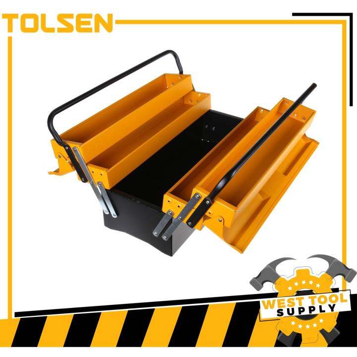 Tolsen 3 Layer Heavy Duty Steel Tool Box (495x200x290mm) 80212 | Lazada PH