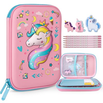 【CC】►  Unicorn EVA Cartoon Stationery for Children pencil storage box Student School Supply ipad