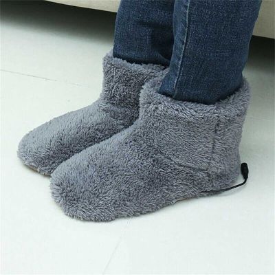 Winter USB Heater Foot Shoes Electric Shoes Warming Pad Plush Warm Electric Slippers Feet Heated Insoles