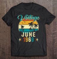 Retro Vintage June 1969 50Th Birthday Gift T Male Oversized Tshirt Aesthetic Clothing Mens Shirts