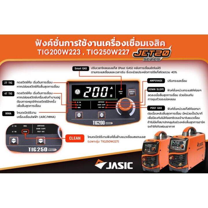 เครื่องเชื่อม-tig-mma-รุ่น-tig200w223-1-เฟส-5-4-kva-2t-4t-ระบบแก๊สอัจฉริยะ-ระบบป้องกัน-ip21s-เจสิค-jasic