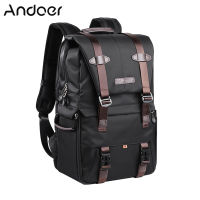 Andoer K &amp; F CONCEPT Camera Backpack Photography Storager Bag Side Open Available For 15.6in Laptop With Rainproof Cover Tripod Catch Straps For SLR DSLR Black