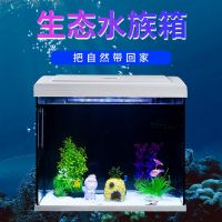 [COD] tank home aquarium living room self-circulation lazy people free of water change ecological desktop glass goldfish on behalf