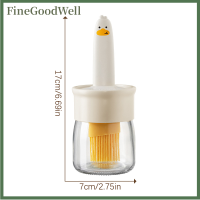 FineGoodWell เครื่องจ่ายแปรงน้ำมันสำหรับทำอาหารแปรงน้ำมันซิลิโคนพร้อมขวดเครื่องจ่ายวัดความทนต่ออุณหภูมิสูงสะดวก