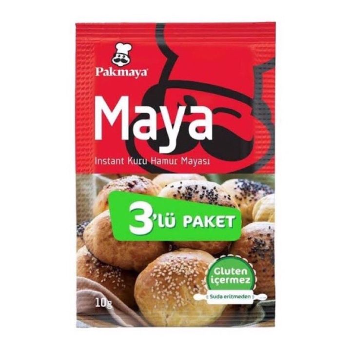 ยีสต์แห้งสำเร็จรูป-พร้อมส่งแพ็ค3ซองและแพ็ค9ซองสำหรับทำขนมปัง-instant-dry-yeast-แบรนด์-pakmaya-ขนาด10กรัม