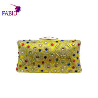 African Mama Multi-Color Bright Diamond Design Ladies Bag Dinner Dress With Elegant Ladies Clutch Bag.กระเป๋า