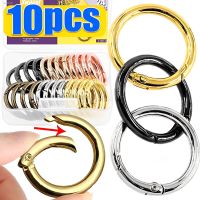 ✲ 10Pcs Round Carabiner Spring Gate O Ring Leather Bag Clip Strap Buckle Paracord Keychain Lanyard Dog Tag Connector Snap Hook