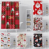 3D Printed Christmas Shower Curtains For Bathroom Fabric Waterproof Bathroom Curtain Toilet Bath Curtain New Year Home Decor