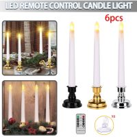 6Pcs Flameless LED Candle Light Portable Remote Control Electronic Candles Lights Home Decoration Lamp Gold/Silver/Black