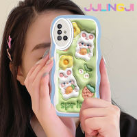 Jlingji เคสปลอกสำหรับ Samsung กาแลคซี A51 4G A51 5G เคส M40s แฟชั่นฤดูใบไม้ผลิ3D ลายกระต่ายขอบนุ่มเคสมือถือกันกระแทกแบบใสเก๋ไก๋เคสโปร่งใสลายกล้องถ่ายรูปซิลิกาเจลป้องกัน