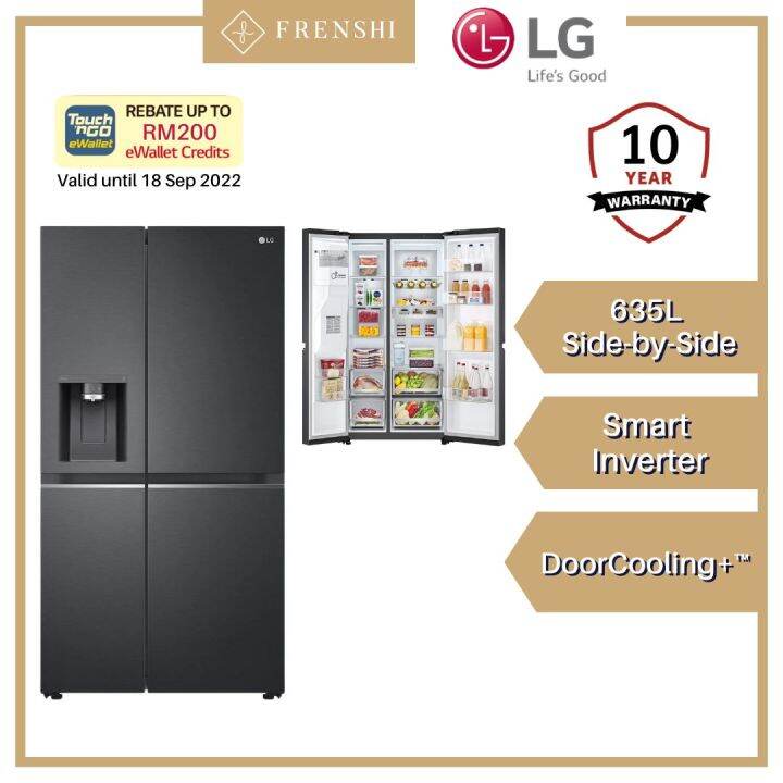 LG Net 635L SidebySide with UVnano® Water Dispenser in Matte Black