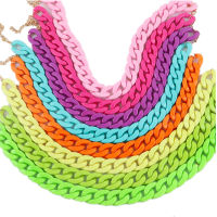 FishSheep Bohemian Acrylic Long Chain Necklace Earrings For Women Colorful Transparent Chain Choker Collar New Necklaces Jewelry