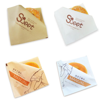 100Pcs/lot Trigon Food Bag Oilproof Paper Bag For DIY Sandwich Donut Bakery Puff Doughnut Packaging Paper