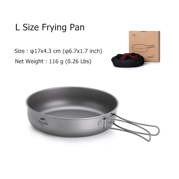 Naturehike Titanium Pot Frying Pan Utensils Ultralight Folding Cutlery Set Outdoor Tableware Travel Cooking Set Camping Cookware
