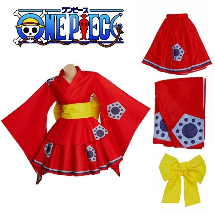 Anime One Piece Monkey D. Luffy Caçador Pirata Roupas Cosplay Halloween  Quimono Vermelho Uniforme Trincheira