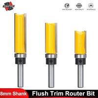 HAMPTON Flush Trim Router Bit 8mm Shank Upper Bottom Bearing 5/8－Pattern Bit สําหรับเครื่องมืองานไม้เครื่องตัดไม้