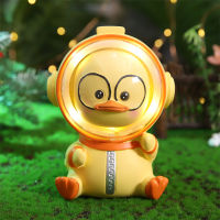 New Year Creative Gift Astronaut Jiuxiao Duck Piggy Bank Light Space Duck Cute Coin Bank Star Light Crafts