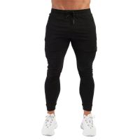 Skinny Casual กางเกงผู้ชายผ้าฝ้าย Joggers Sweatpants Solid Training กางเกงชาย Gym ฟิตเนสกีฬา Bottoms ฤดูใบไม้ร่วง Trackpants